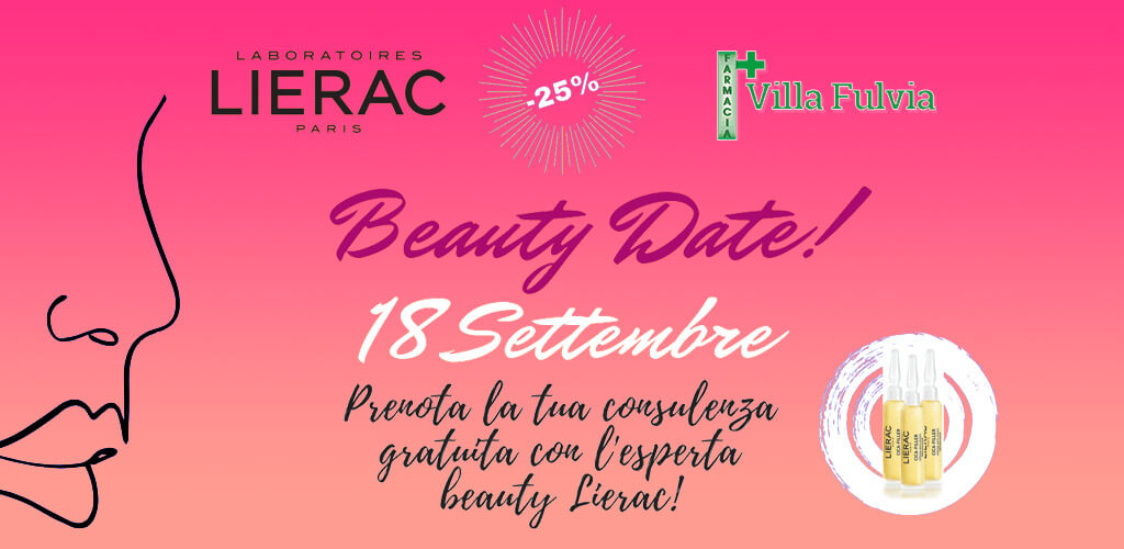 Mercoledi 18 settembre Beauty Date con l’esperta Lierac, sconto 25%