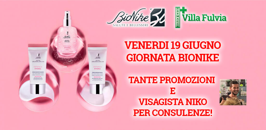 Venerdi 19 Giugno giornata BioNike: tante promozioni e visagista Niko per consulenze!