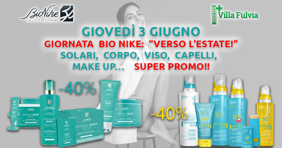 Giovedì 3 Giugno giornata BioNike: 