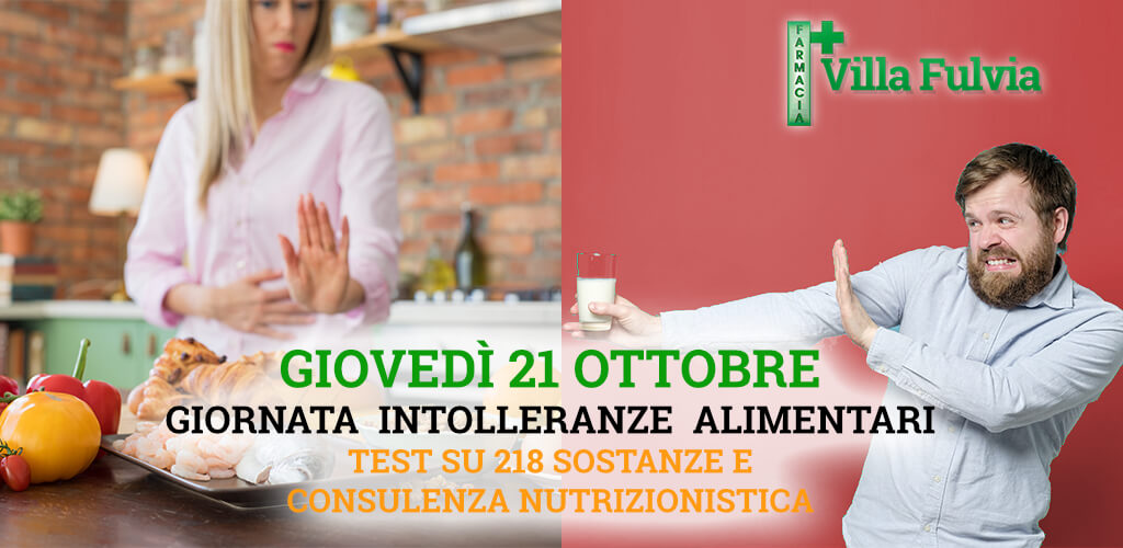 Giovedi 21 Ottobre Giornata Intolleranze alimentari: test su 218 sostanze e consulenza nutrizionistica
