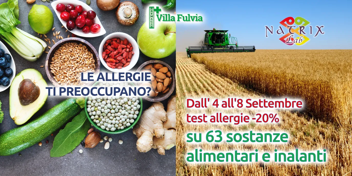 Dal 4 all'8 Settembre Giornate promo test allergie, 63 sostanze: -20%