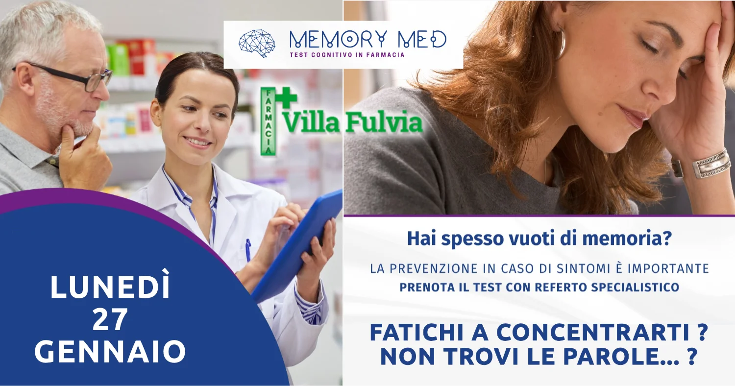 Lunedì 27 Gennaio test della memoria con referto specialistico