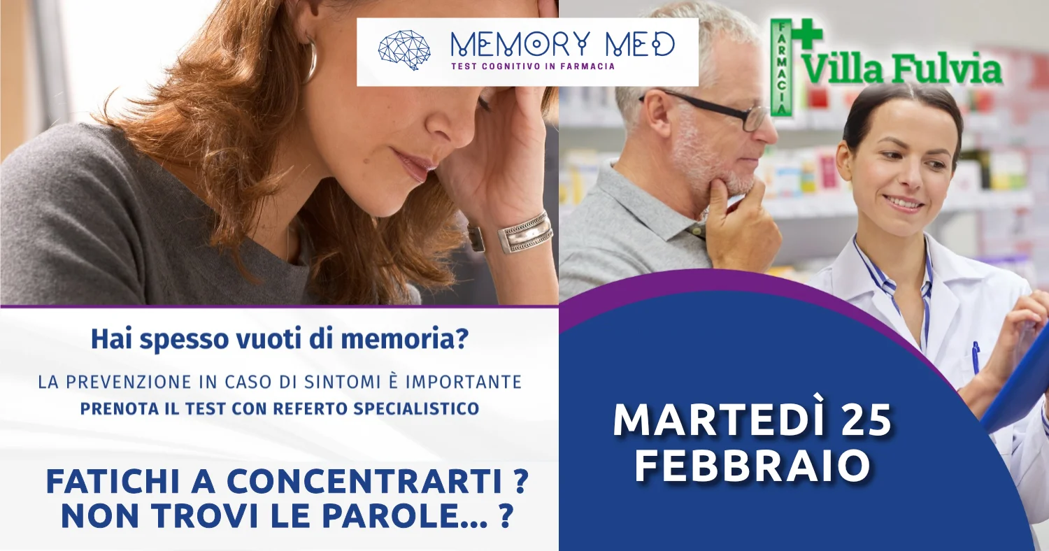 Martedì 25 Febbraio test della memoria con referto specialistico