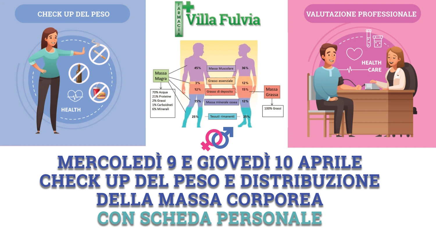 Mercoledì 9 e Giovedì 10 Aprile: check up del peso e composizione corporea