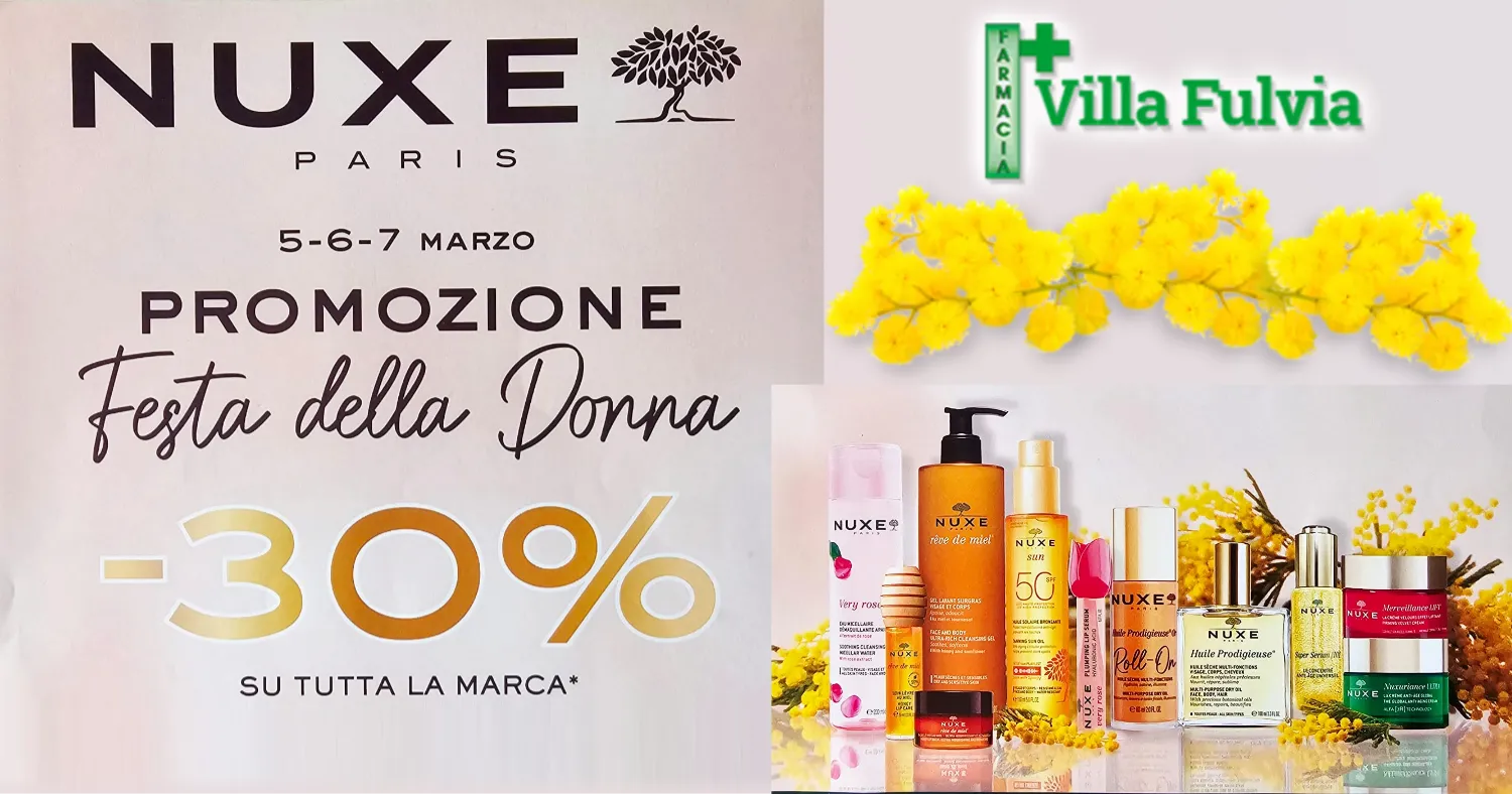6 -7- 8 marzo offerta incredibile Nuxe: sconto del 30%