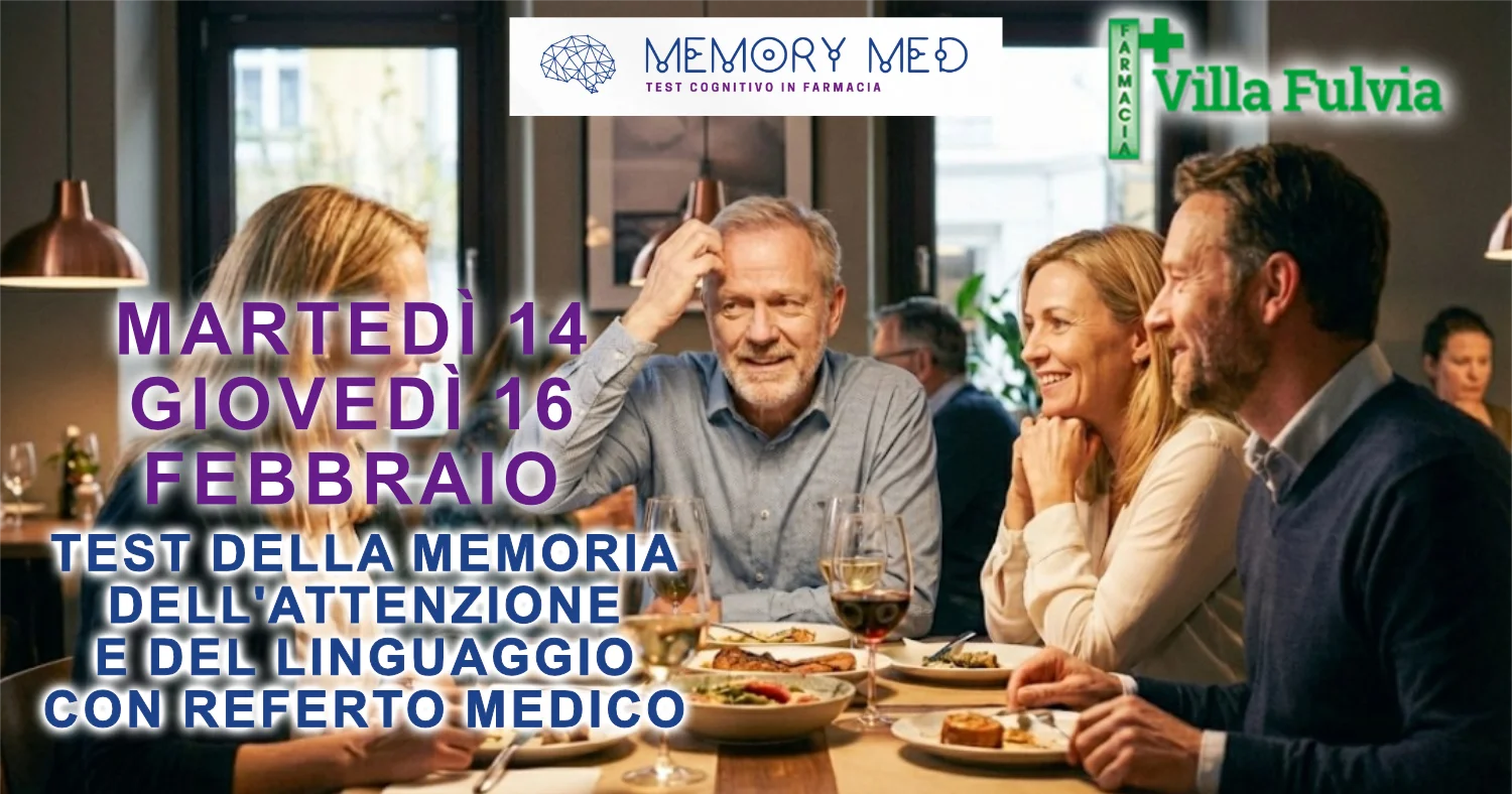 14 e 16 Aprile TEST DELLA MEMORIA con referto medico