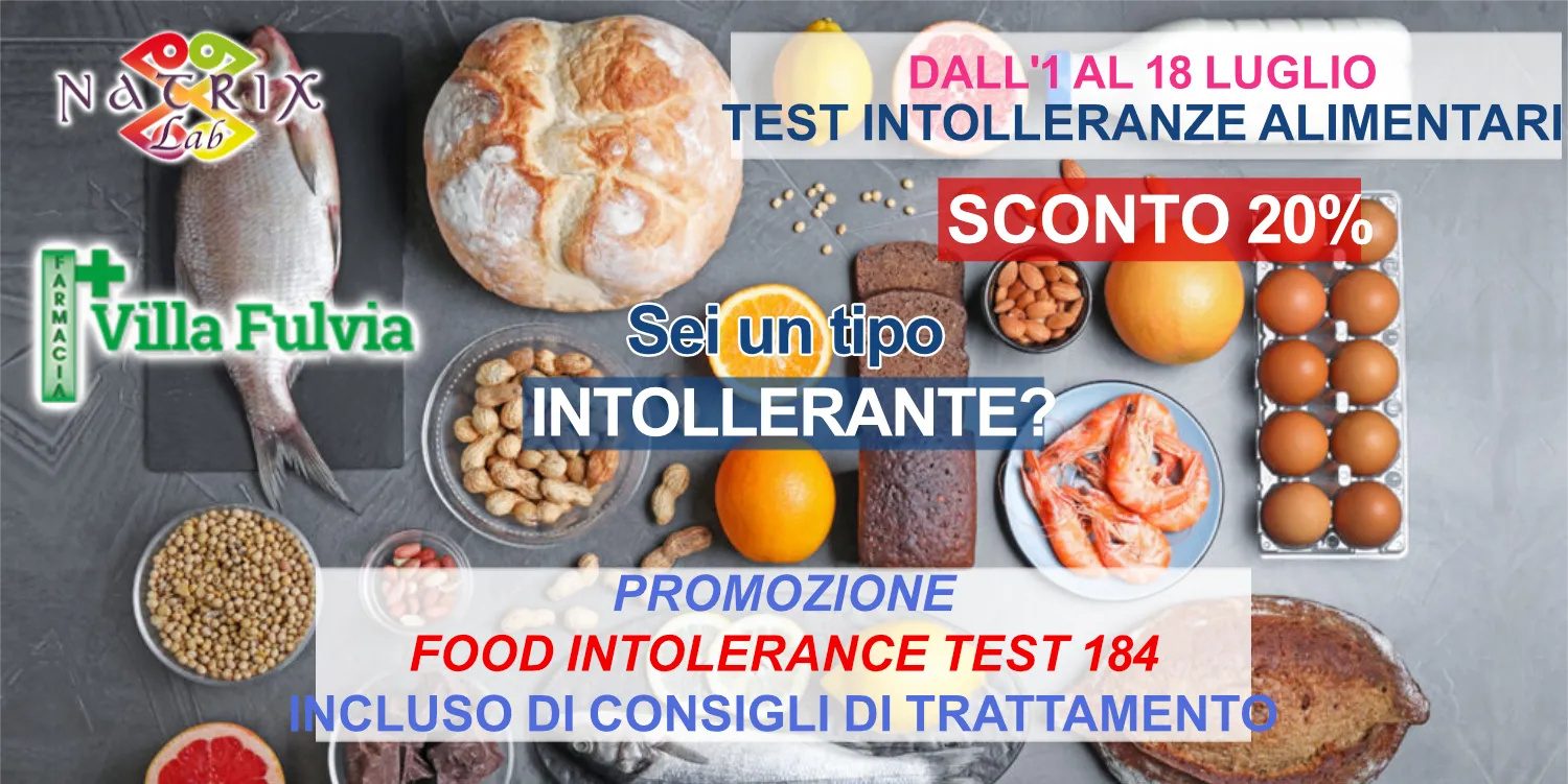 Promo test intolleranze alimentari: Sconto 20% dall'1 al 18 Luglio